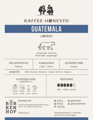 Guatemala – Cafecita (Espresso) Etikett