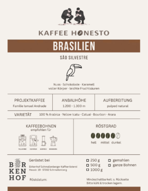 Brasilien – Sao Silvestre (Espresso) Etikett