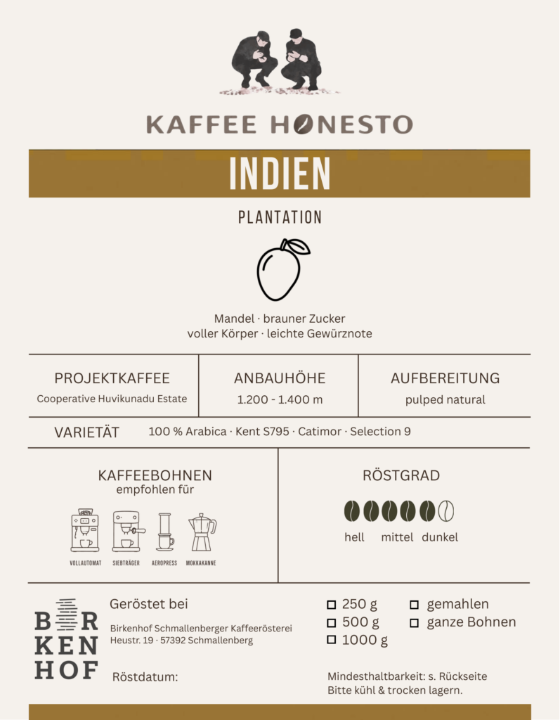 Indien – Plantation (Espresso) Etikett