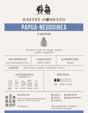 Papua-Neuguinea – Plantation Etikett