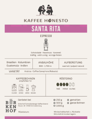 Espresso Santa Rita Etikett