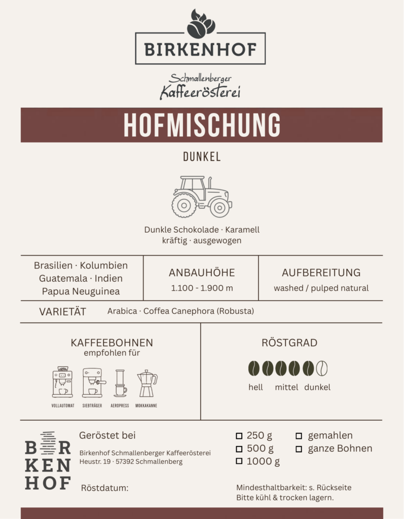 Hofmischung Dunkel Etikett